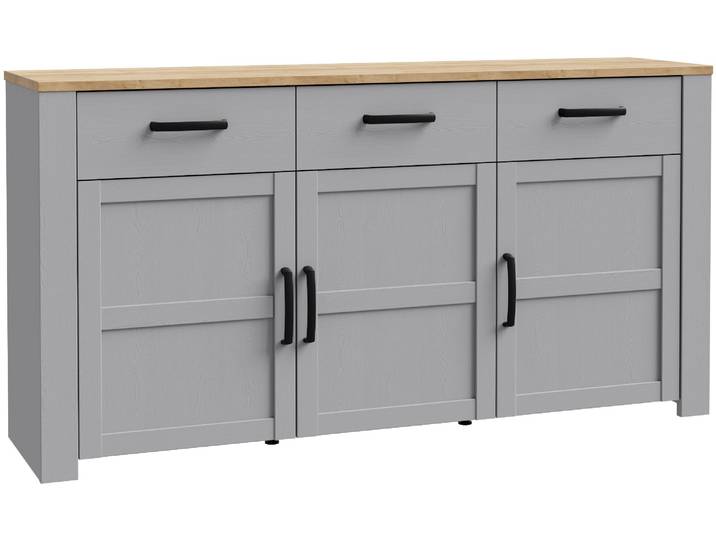 Sideboard FORTE Bohol, Sideboard, Soft-Close, Stauraum , grau (eichefarben, grau), B:166cm H:87,2cm T:42cm, Sideboards, Sideboard, Breite 166 cm