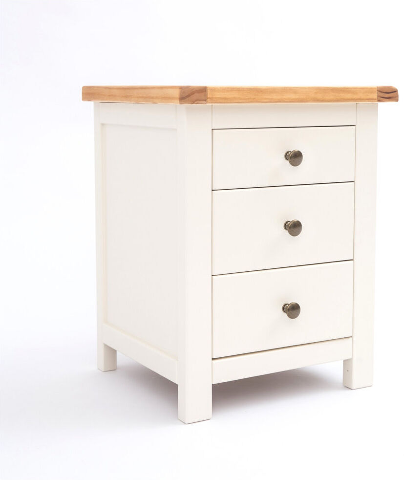 Three Posts Genesee 45 cm W Bedside Table White/Antique Brass 56cm H X 45cm W X 40cm D