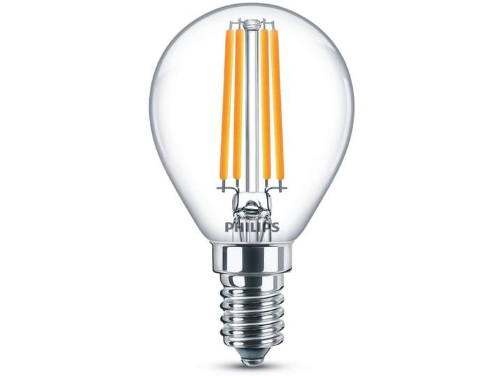 Filament-Kerzenlampe Philips Glas transparent, 6.5W E14 LED - LED - Lichtfarbe: Extra warmweiss - LED Leuchtmittel