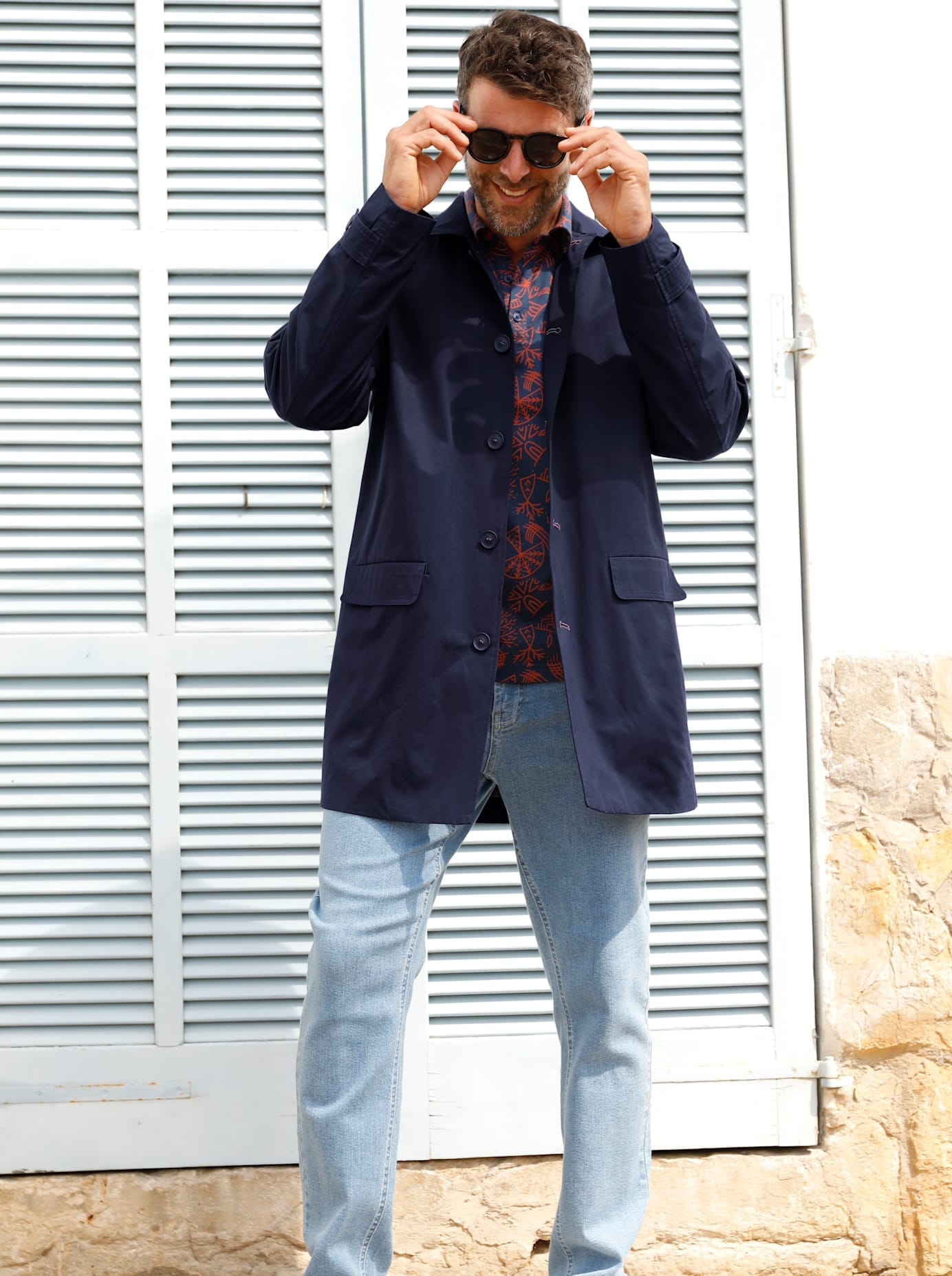 Arbeitsjacke MARCO DONATI, Herren, Gr. 60, blau (marine), 64% Baumwolle, 36% Polyamid, unifarben, Jacken Arbeitsjacke marine 60