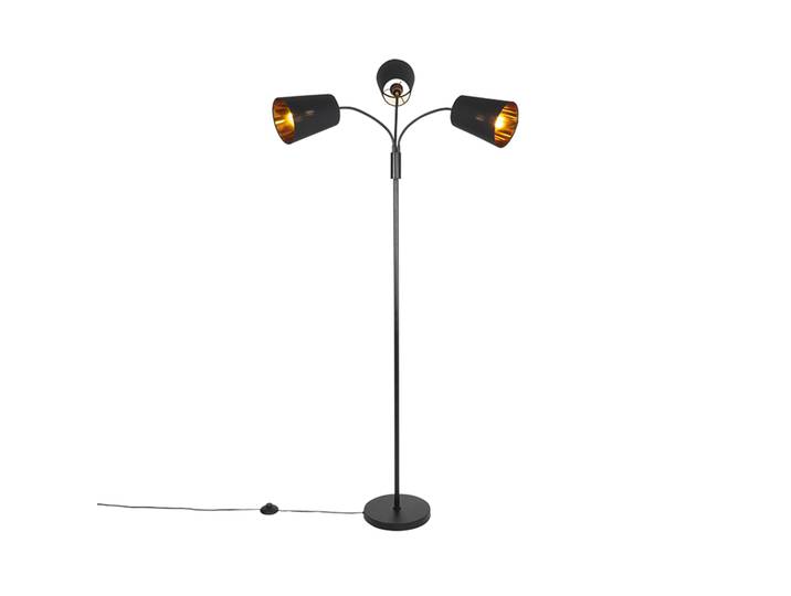 Moderne vloerlamp zwart 3-lichts - Carmen