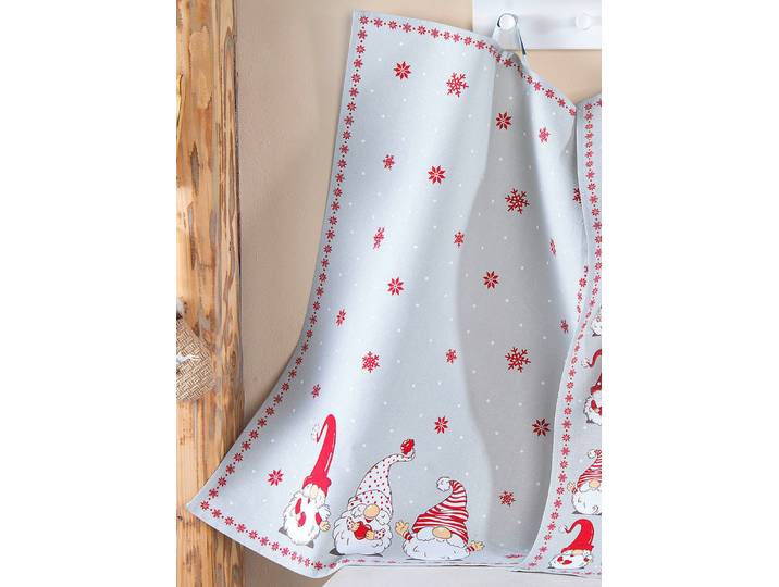Geschirrtücher mit Wichtelmotiv, 3er-Set, Bunt, Motiv Winterwichtel