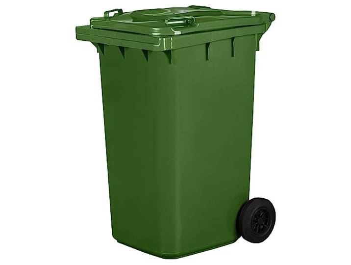 Jestic Mülltonne 120 240 mit leisen Gummirädern, für Mülltrennung, Recycling innen außen, EN840 (240 Liter, grün)