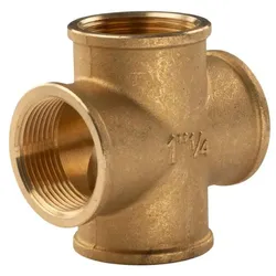 Messing Gewinde-Fitting Kreuzstück 1 1/4"IG (DN32) - schwere Ausführung
