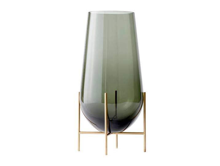 Audo Copenhagen Vase Échasse verre couleur fumée