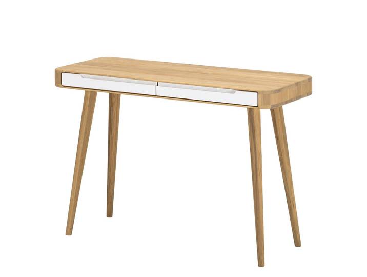 Console 110 x 75 x 43cm Blanc/Marron/Blanc