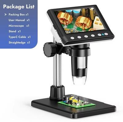 Inspired Finds RIEVBCAU DM7 4.3 Inch 1000X Digital Microscope 1080P Video Coin And Soldering Inspection microscope With Metal Stand