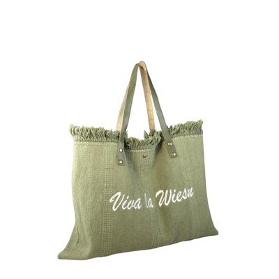 Schultertasche ALLGÄU REBELL "Viva la Wiesn", Damen, Gr. B/H/T: 52cm x 37cm x 5cm onesize, grün, Baumwolle, Taschen Schultertasche, perfekt zum Dirndl fürs Oktoberfest