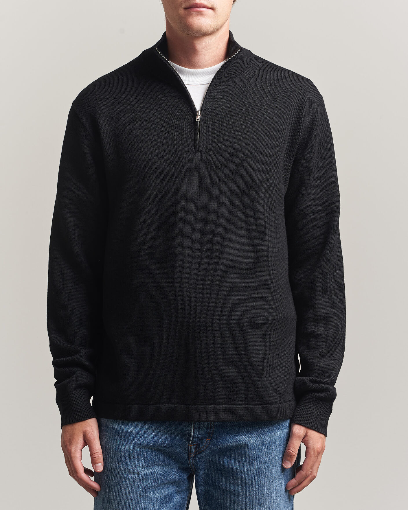 Tiger of Sweden Travis Wool Half Zip Black men M Sort