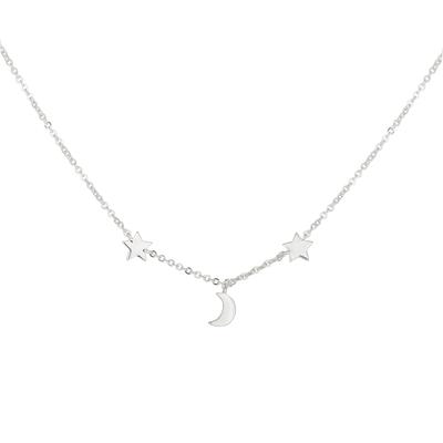Collierkettchen CAÏ, weiß, Halsketten, Damen, 39,0+5,0cm, Silber 925 (Sterlingsilber), L: 44 B: 5mm, glänzend, B:5mm
