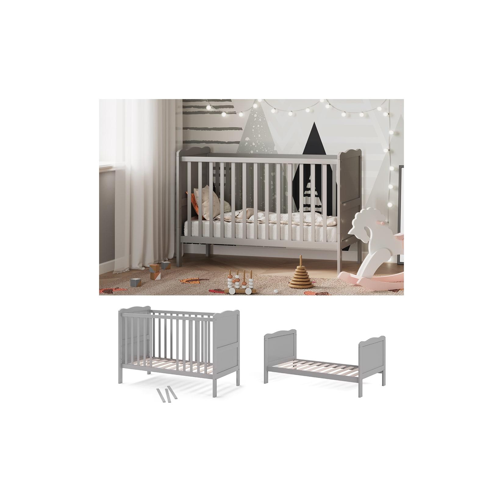 VitaliSpa Gitterbett Babybett Kinderbett Tobi Kombinationsbett umbaubar Weiß
