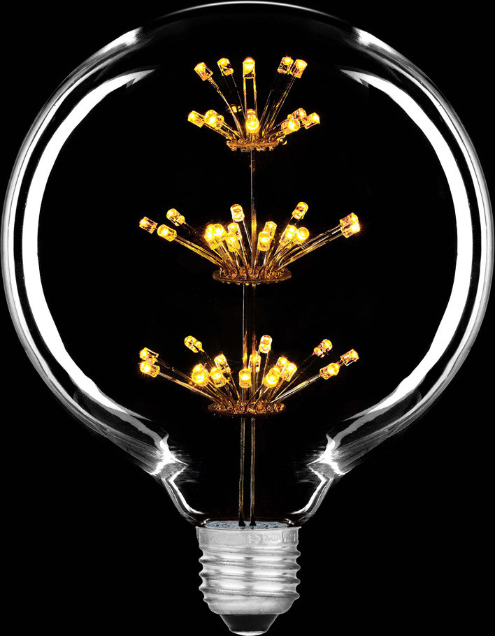 NCC-Licht LED Rustika Carbon Gloeilamp G125, 2W, E27, Extra Warmwit 2100K, Vintage Retro