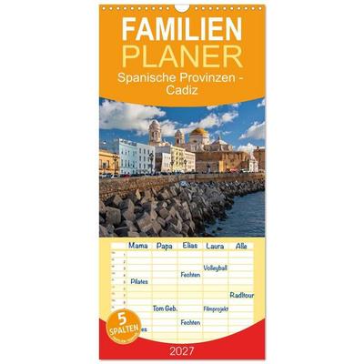 Familienplaner 2027 - Spanische Provinzen - Cadiz mit 5 Spalten (Wandkalender, 21 x 45 cm) CALVENDO