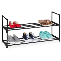 Relaxdays Schuhregal Metall Schwarz