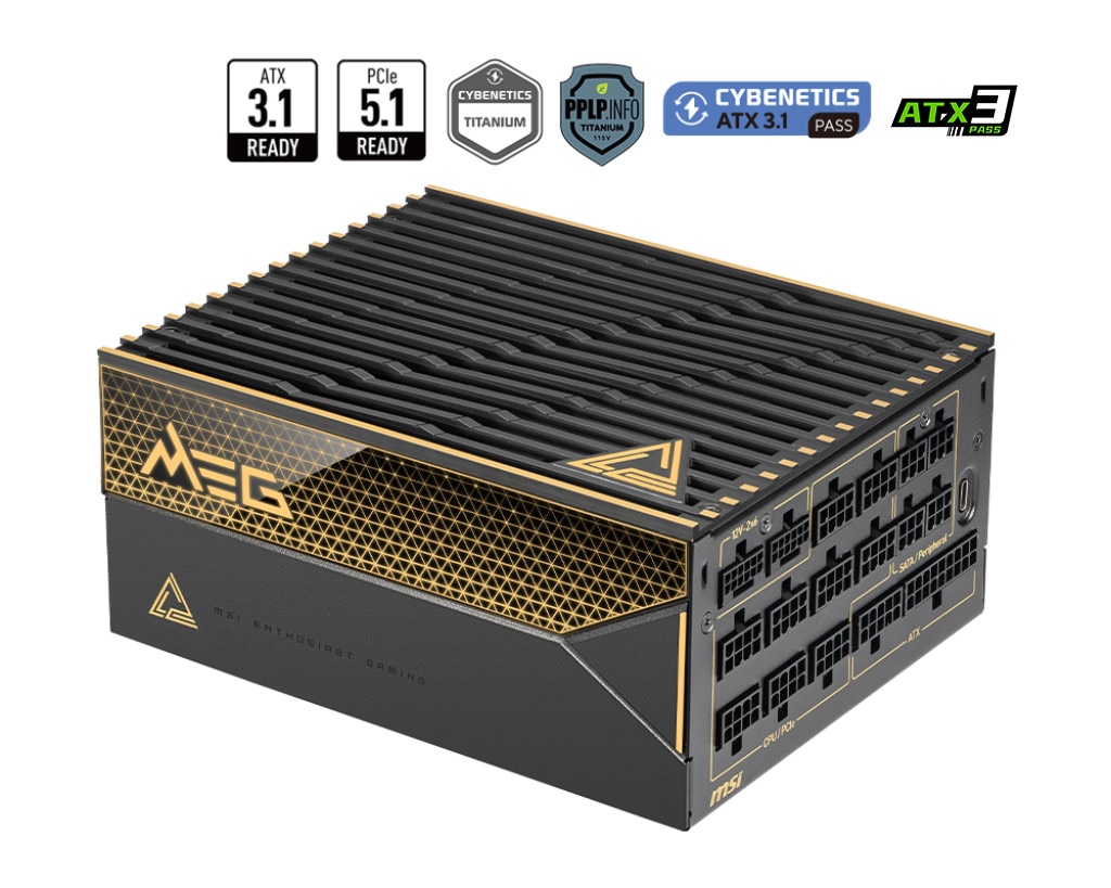 MSI MEG Ai1600T 1600 Watt ATX 3.1 80+ Titanium Netzteil 135mm Lüfter 306-7ZPEX11-CE0