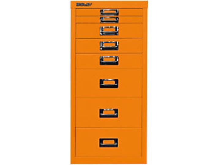 Bisley Schubladenschrank 8 Schübe Orange 279 x 380 x 590 mm