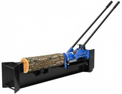 Garvee 12 Ton Manual Hydraulic Log Splitter Blue Black Top Steel Wheels