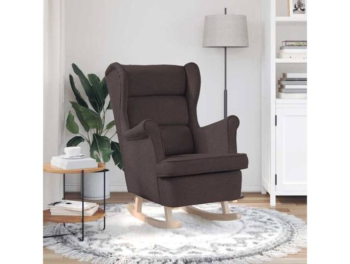 NEUF Fauteuil/Chaise à bascule - BURKE- 1 PLACE - marron foncé 74x90x102 cm tissu LL5144