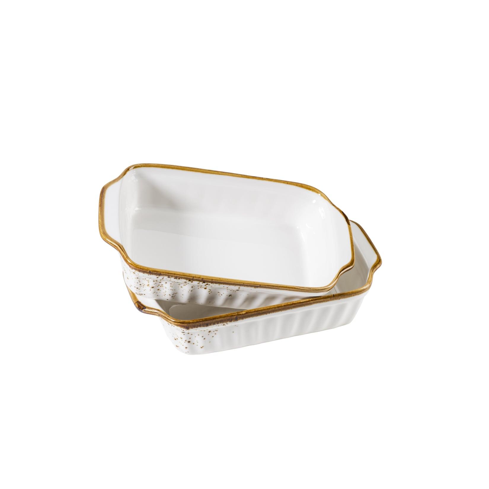 Mäser Auflaufform-Set, Porzellan Pintar Beige / Braun