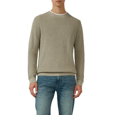 Strickpullover S.OLIVER, Herren, Gr. XL, beige (dk beige), Strick, Obermaterial: 100% Baumwolle, unifarben, normal hüftbedeckend, Rundhals, Bündchen, Pullover Strickpullover, langarm, Grob-Strick