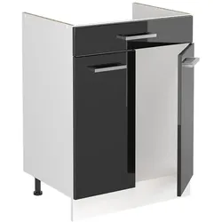 Vicco, Regal, Spülenunterschrank R-Line, Anthrazit Hochglanz/Weiss, 60 cm ohne Arbeitsplatte