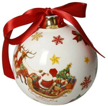 Brandani Santa's Sleigh julkula vit 10cm