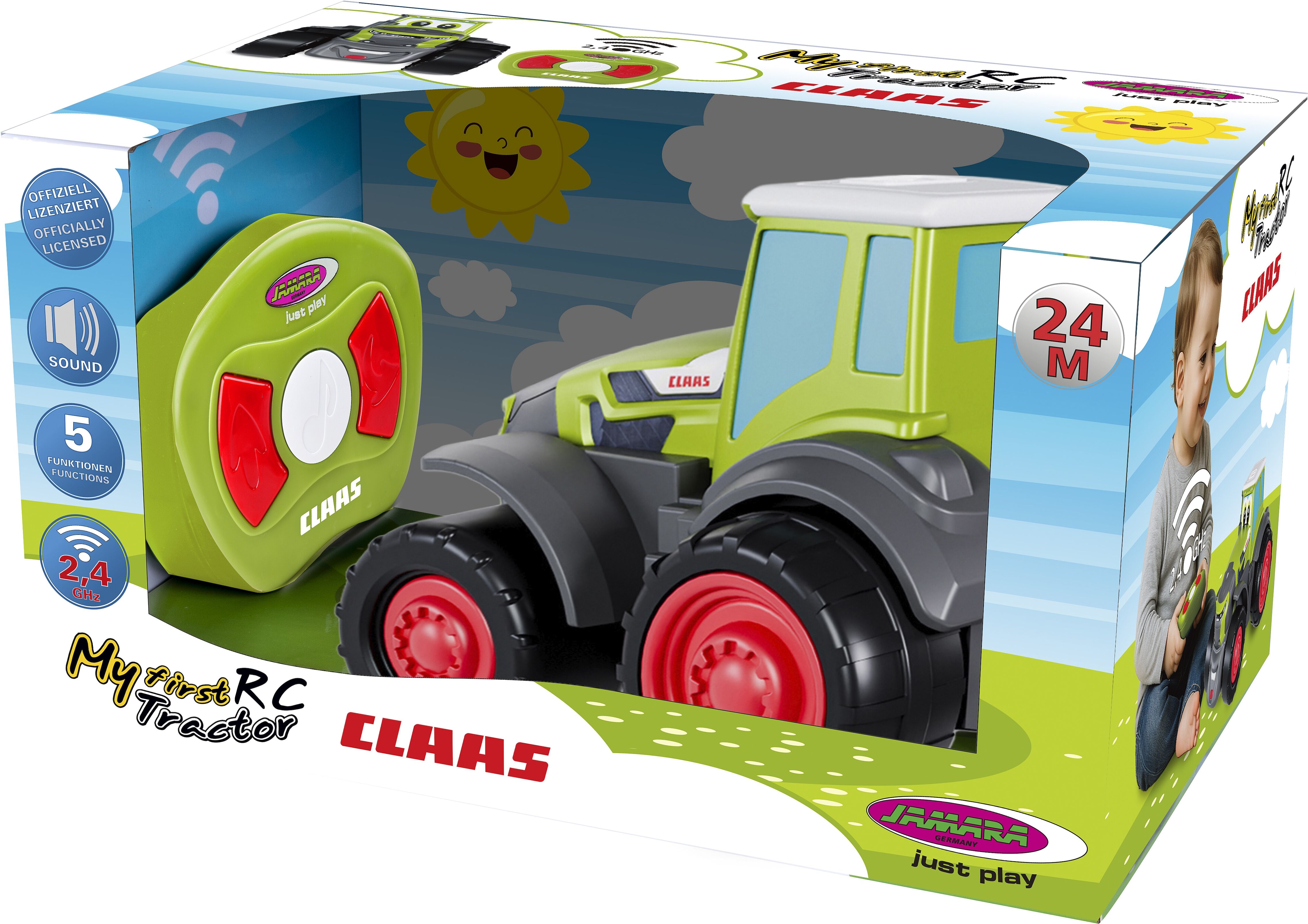 RC-Traktor JAMARA "Claas My first RC Traktor 2,4GHz mit Sound", grün, Fernlenkfahrzeuge, KinderB:12,5cm H:12,5cm T:17,6cm, RC-Traktor, B:12,5cm H:12,5cm T:17,6cm