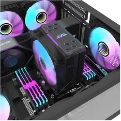 Darkflash Tech Darkflash Computer Radiator Z4 PRO MIST BLACK (155 mm), CPU Kühler, Mehrfarbig, Schwarz