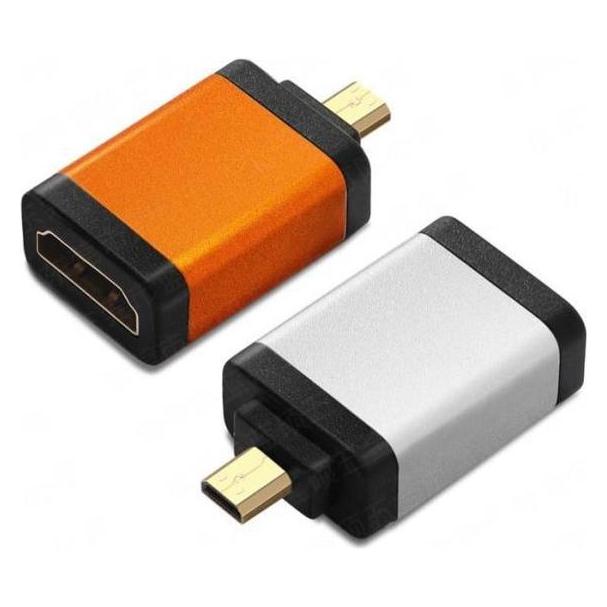 PremiumCord adaptér HDMI A - micro HDMI D (F/M), oranžová (HDMI) (kphdma-32)
