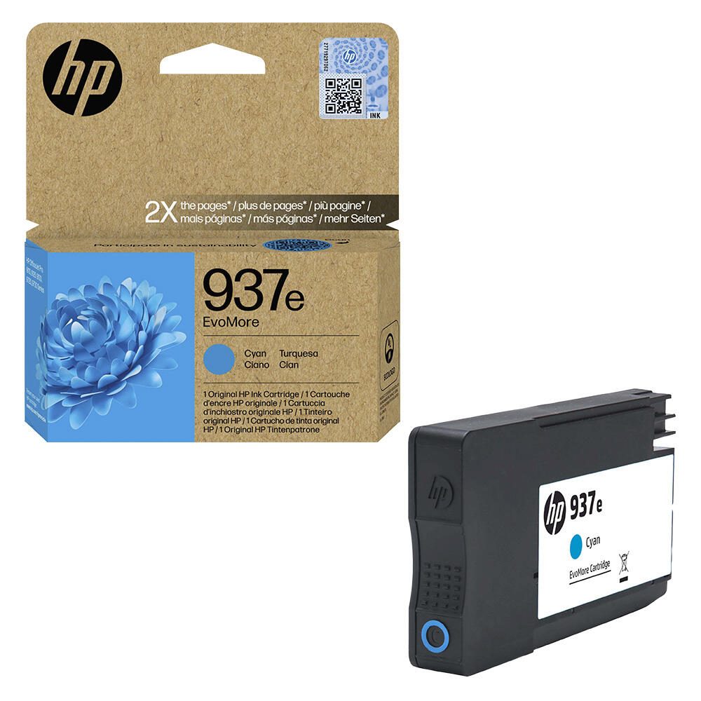 HP Inc. HP Original 937e EvoMore Druckerpatrone (4S6W6NE) cyan