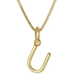 trendor 15255-U Damen-Kette mit Buchstabe U Anhänger Gold auf Silber 925, 40 cm