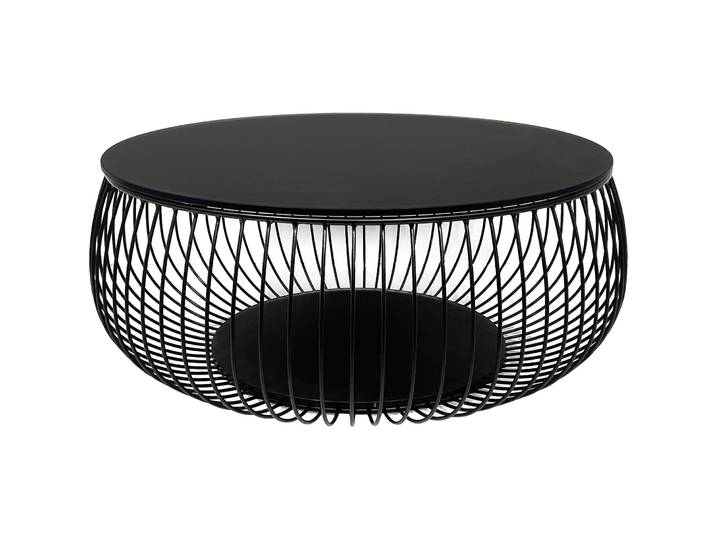 Salontisch Dur schwarz Metall/Glas B 86 T 86 cm