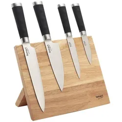 Lamart Set of 4 knives with magnetic stand (LT2026), Messerblock, Braun, Schwarz