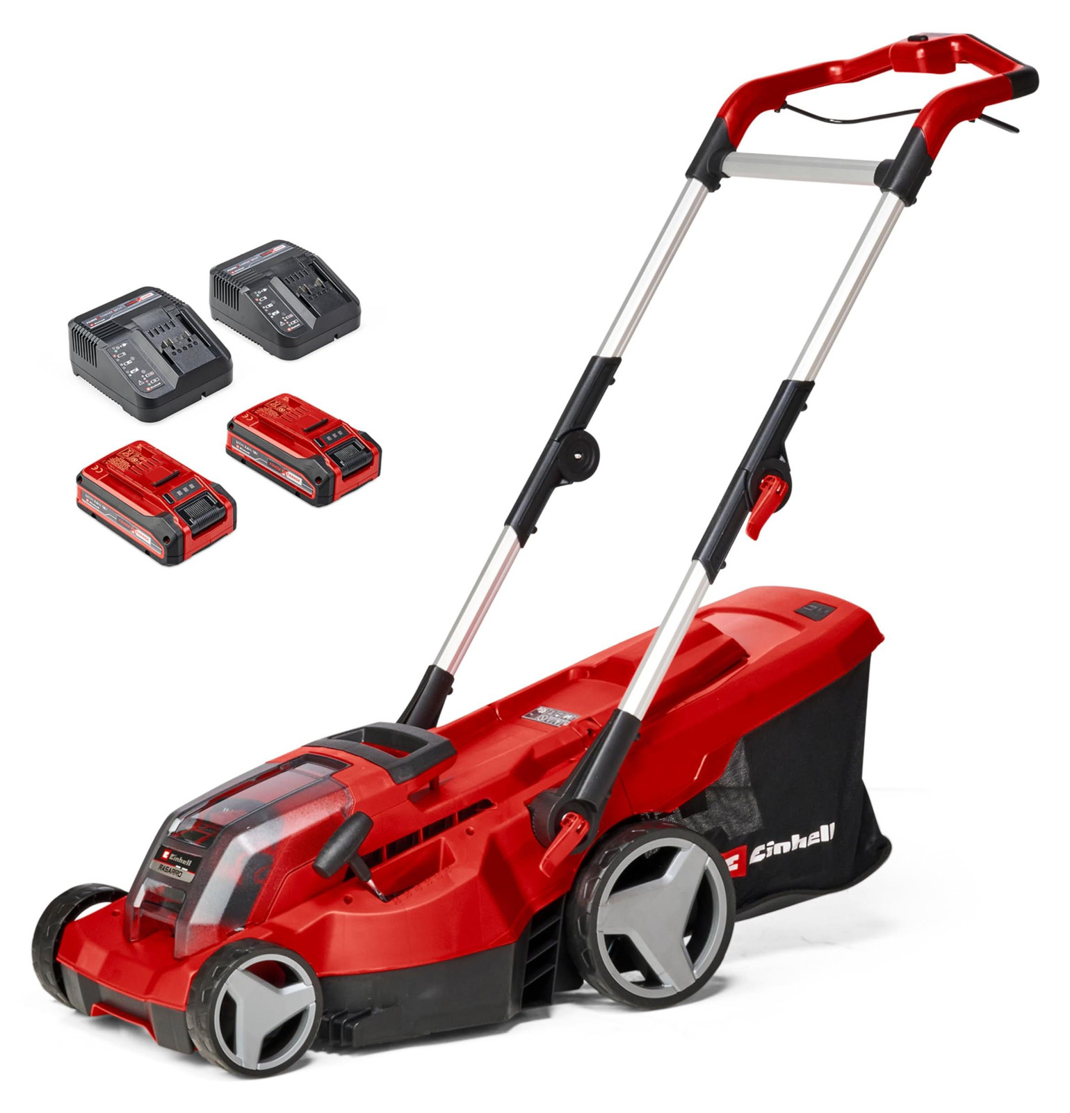 Einhell Power X-Change RASARRO 36/36 accu-grasmaaier, 36 volt (2x18V), rood/zwart, inclusief 2x Li-ion accu Plus 3,0Ah