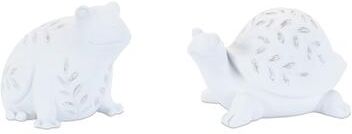 Melrose International Etched Frog and Turtle Figurine (Set of 2)