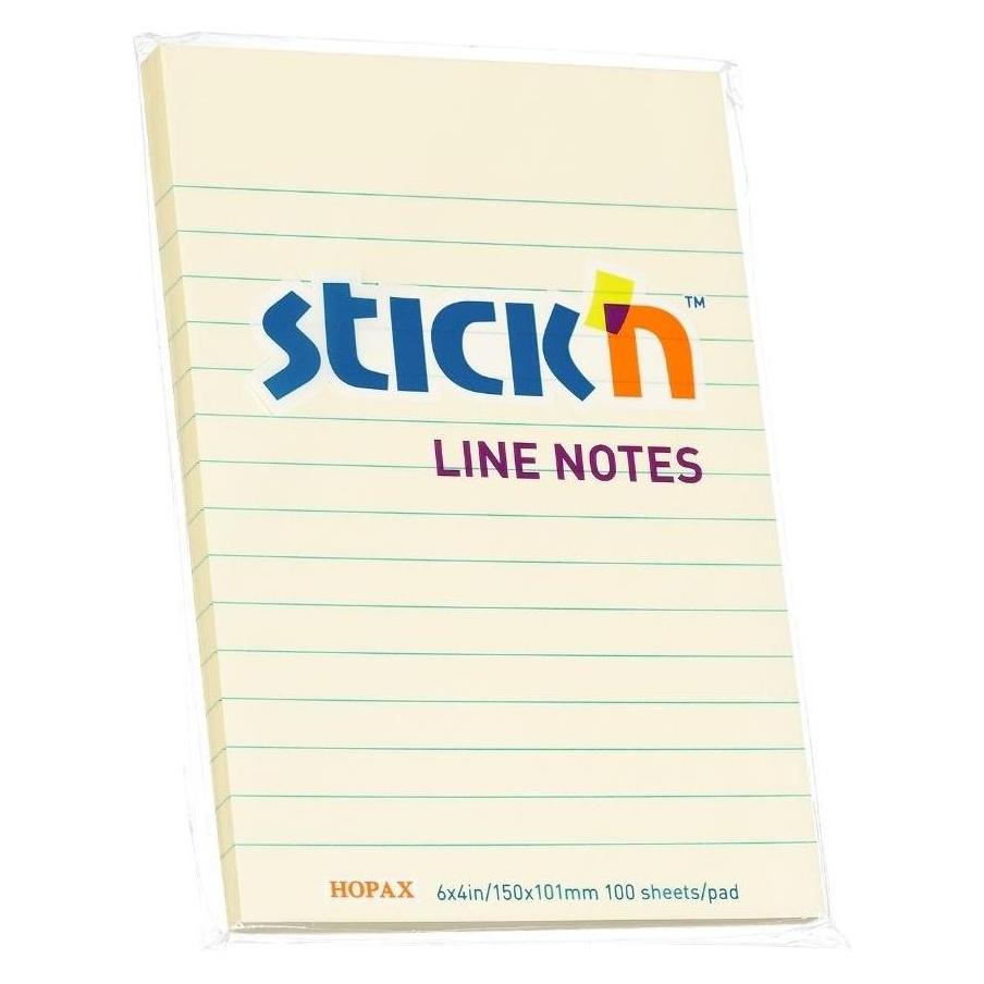 Stickman Selbstklebendes Notizbuch 152 x 101 mm, 100 K gelbes Pastell (Liniert) (54033527)
