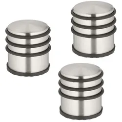 Relaxdays Edelstahl Türstopper im 3er Set Schwarz,Silber