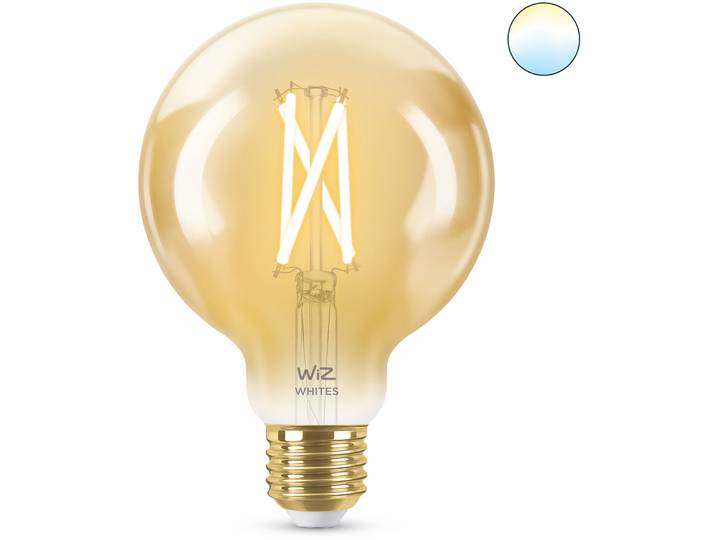 Leuchtmittel WiZ Glas E27 T 9.5 cm 7 W - Farbe: Bernstein - LED - Lichtfarbe: Extra warmweiss - Tageslichtweiss - LED Leuchtmittel