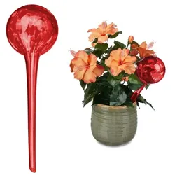 Relaxdays Bewässerungskugel 2er Set Glas Rot