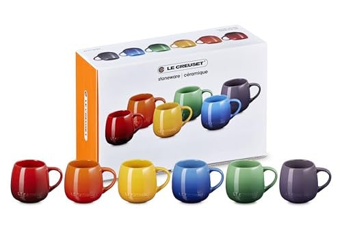 Le Creuset Stoneware Rainbow Set van 6 mokken
