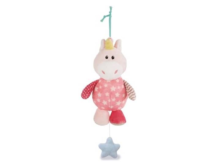 NICI 43657 Muzikale Soft Toy Unicorn, 18 cm muziekdoos eenhoorn Stupsi, roze