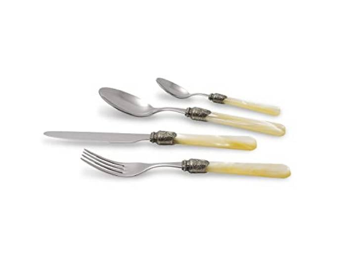 Rivadossi 9624A12 Penelope Besteck-Set, 24-teilig, elfenbeinfarben
