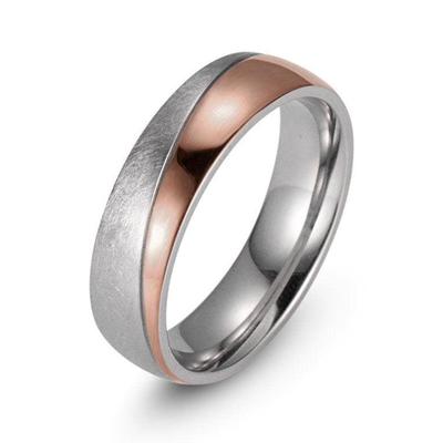 Trauring FIRETTI "Schmuck Geschenk "LIEBE" mit Vertiefung, ca. 7,0mm breit" Gr. 64, rosa (edelstahlfarben, roségoldfarben), Fingerringe, Damen, 64, Edelstahl, 7mm, Trauring