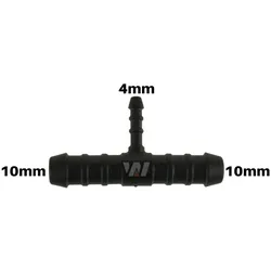 WamSter® T Schlauchverbinder Pipe Connector reduziert 10mm 10mm 4mm Durchmesser