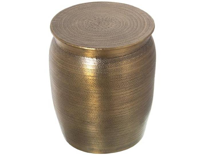DRW Hocker aus Aluminium, geschnitzt in Gold, 35 x 35 x 41 cm