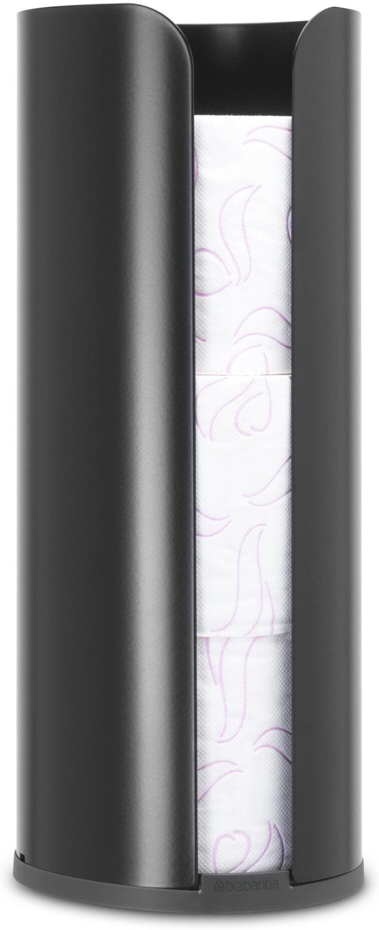 Toilettenpapierhalter BRABANTIA "ReNew für 3 Rollen", schwarz (schwarz matt), B:13,2cm H:32,1cm, Stahl, Toilettenpapierhalter, Toilettenpapierhalter schwarz matt Einheitsgröße