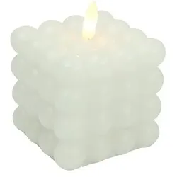LED Bubble Kerze Lyon M weiß 9cm