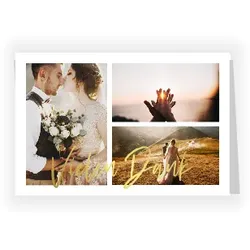 Dankeskarte Hochzeit: Großes Danke mit Fotos