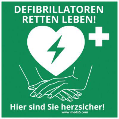 Defibrillator AED-Standortaufkleber, Größe M, B 200 x T 200 mm