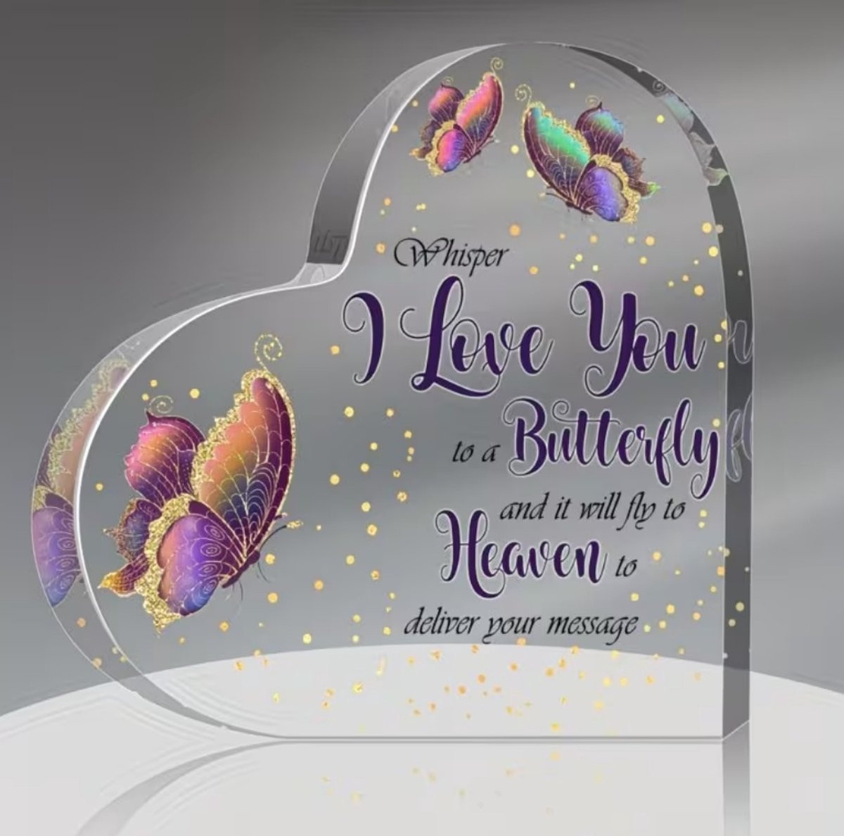 Whisper I Love You Geschenk - Heaven - Herdenking met Vlinders
